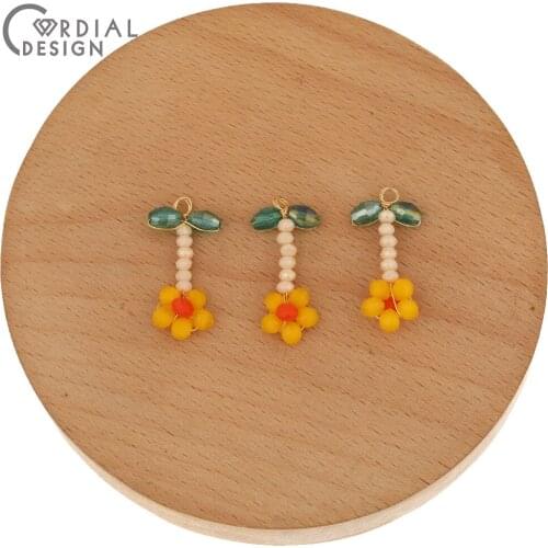 Cordial Design 50Pcs 13*26MM DIY Crystal Charms/Flower Shape/Hand Made/Earring Accessories/Pendant/Jewelry Findings & Components