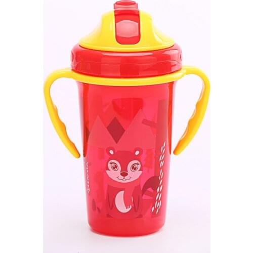 300ml Baby Feeding Bottle Animal Print Straight New Baby Duckbill Cup Large Caliber Baby Drinking Cup