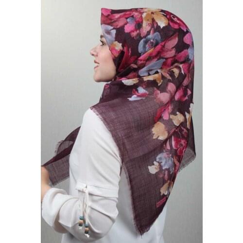 ERİPEK SHİNE PATTERNED SILVERY LINEN SCARF-DESEN-05-RENK-11