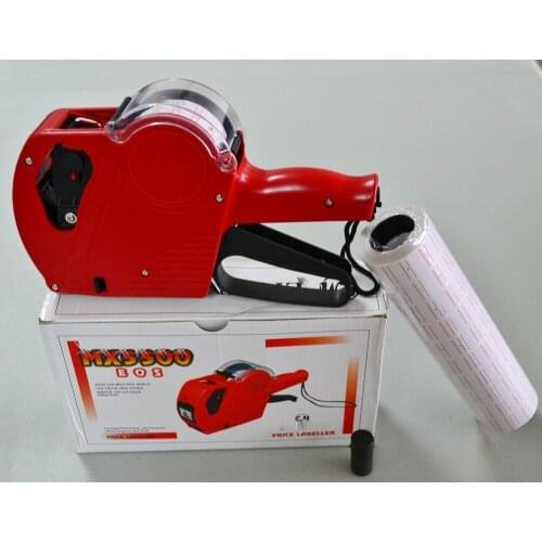 [ Fly Eagle ]MX-5500 EOS 8 Digits Price Tag Gun +15000 White w/ Red lines sticker labels + Ink