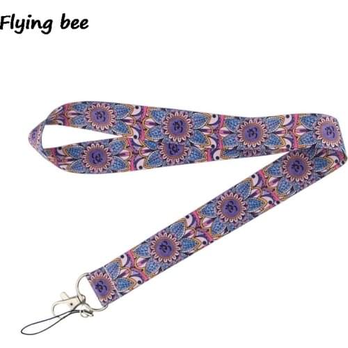 Flyingbee Yoga Fashion Lanyard Phone Rope Keychains Phone Lanyard for Keys ID Card Cartoon Lanyards For Men Women X0465