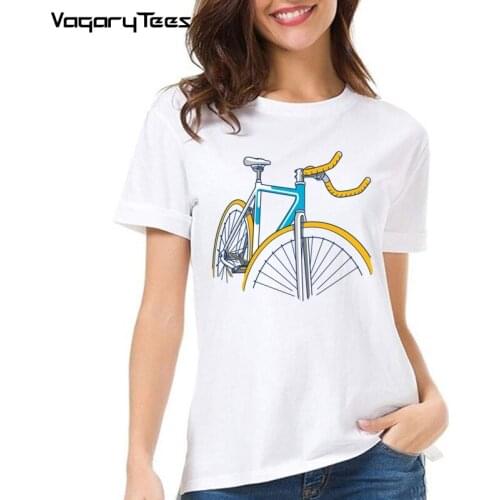 Vagarytees Vintage Gear Bicycle Culture Classic women T-Shirt Summer Short Sleeve bike Print Sport Casual Tops Hip Hop girl Tees