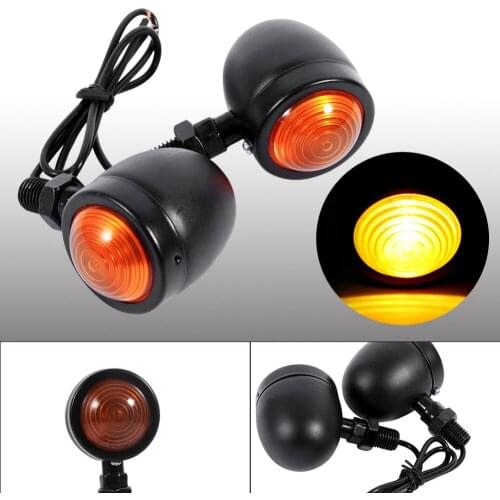Chrome Motorcycle Motocicleta Turn Signal Indicator Amber Blinker Motorbike Lights 1 Pair Universal Bullet ABS Plastic Shell