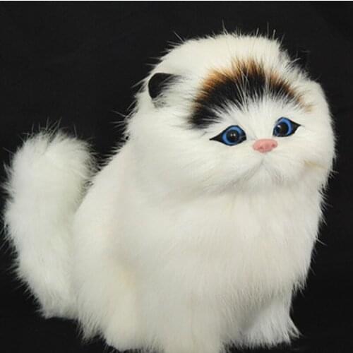 Simulation Cat Plush Toy Sound Lovely Cat Plush Stuffed Doll Gifts Home Office Desktop Decor Crafts Ornaments Photo Props