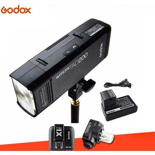 Godox AD200 TTL 2.4G HSS 1/8000s Pocket Flash Light Double Head 200Ws with 2900mAh Lithium Battery Strobe Flash for Fujifilm