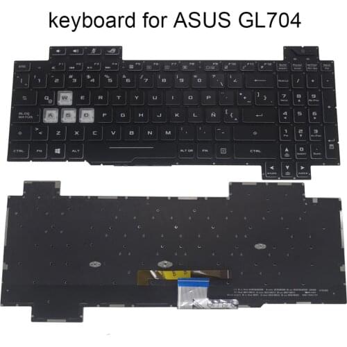 New Latin backlight keyboard for ASUS Strix Scar II GL704 GL704GV GL704GM DH74 GL704GW LA qwerty laptop keyboards sale 661GLA00