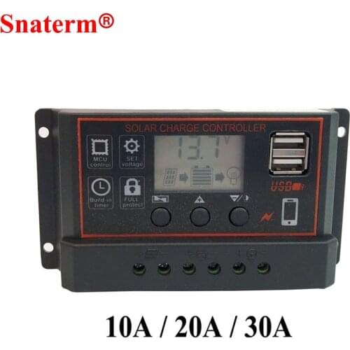 60A 50A 40A 30A 20A 10A 12V 24V Auto PWM Solar Charge Controller With LCD Dual USB 5V Output Solar Cell Panel Regulator PV Home