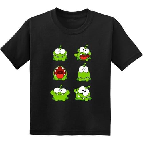 Hot Game Cut The Rope Om Nom Stories Frog Kids T shirt Cartoon Children Clothes Toddler Baby Boys Girls Summer T-Shirts,GKT5410