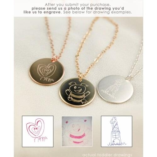Mom Necklace • Kids Drawing Necklace • Children Art Jewelry • Actual Kids Drawing • Children Artwork Necklace • Kids Art Gift