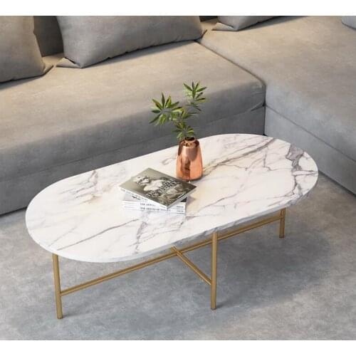 Marble coffee table simple modern side small apartment living room tea table light luxury coffee table set furniture round coffe