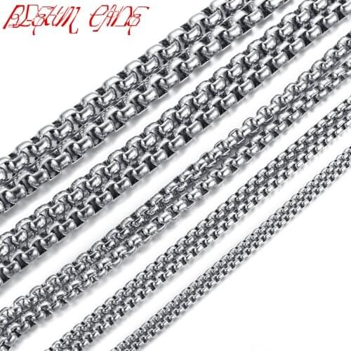 Mens Stainless Steel Link Chain Necklace Vintage Accessories Fine Jewelry Necklaces 18-40inch