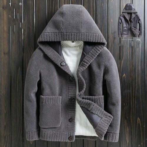 2020 New Men Winter Two Side Wear Coat Male Real Wool Fur Jacket Man Korean Thick Sheep Shearling Outwear Short Overcoat Z105