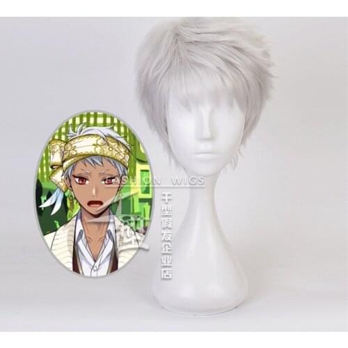Twisted Wonderland Cosplay Kalim Al-asim Wig Men Short Silverheat Resistant Synthetic Hair Anime Role Play Wigs
