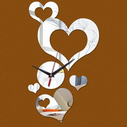 Rushed wall sticker new 3d acrylic stickers diy vintage mirror quartz clock modern design watch decor sale