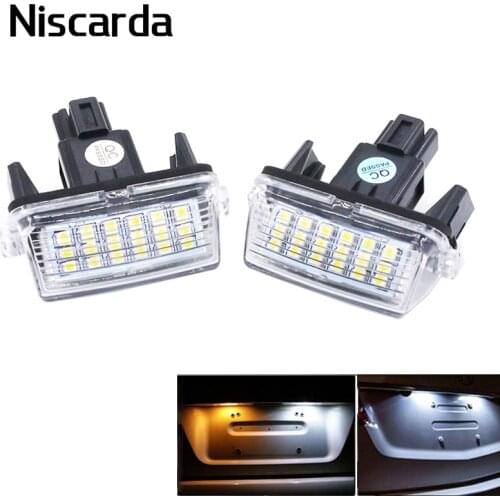 Niscarda 2pcs Car LED Number License Plate Lights Lamp 6000K Bulbs for Camry Yaris Vitz Prius C Avensis Noah