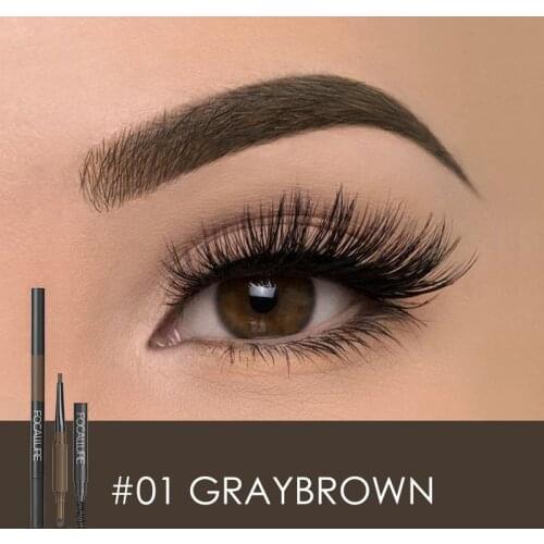New Eyebrow Pencil 3 in 1 Auto Waterproof Eye Makeup Brow Shades Brush Powder Tint No Tone Long Lasting Eyebrow Pencil