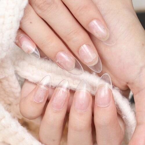 New Sexy Fashion Long pointed candy false nails tail tip Nail tablets Transparent C01