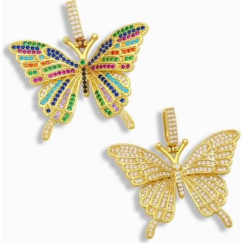 OCESRIO DIY White Stone Butterfly Nacklace Pandent Multicolor Pendant Supplies For Handmade Jewelry Making Accessories pdta099