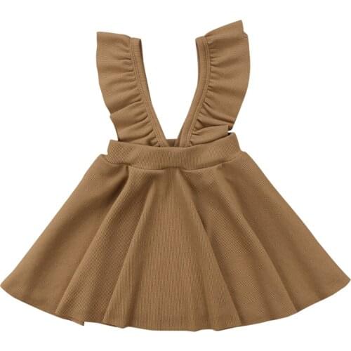 Citgeett Solid Newborn Baby Girls Knitting Wool Flower Suspender Strap Swing Jumper Skirt Cute Clothes SS