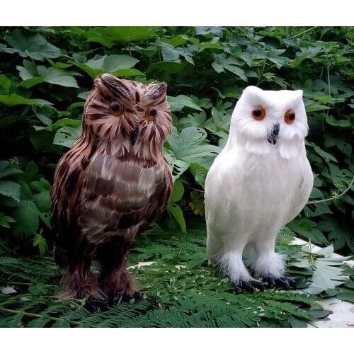 A pair of simulation owls about 28x13x14 cm hard model,polyethylene& feathers night owl toys bird,gift 2128