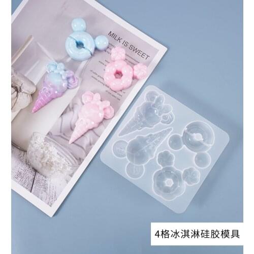 Crystal Silicone Mold Ice Cream Doughnut Table Pendant Decorative Mold For Resin DIY Pendant Jewelry Making Finding Supplies