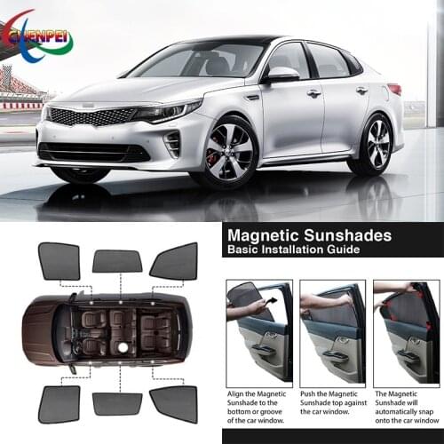 For Kia K5 2016 Car Full Side Windows Magnetic Sun Shade UV Protection Ray Blocking Mesh Visor Car Decoration Accessories
