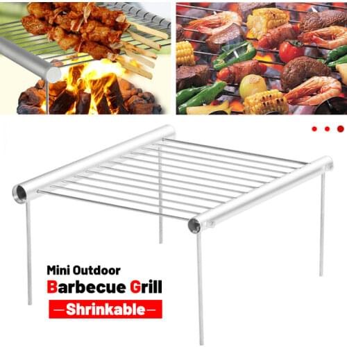 Portable Stainless Steel BBQ Grill Folding BBQ Grill Mini Pocket BBQ Grill Barbecue Accessories For Home Park Use