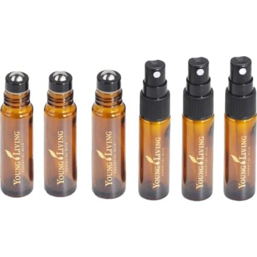 50pcs 10ml Brown Glass Essential Oil empty bottle Dropper Roller Spray Bottles for YoungLiving Cosmetic Perfume Refillable Vials
