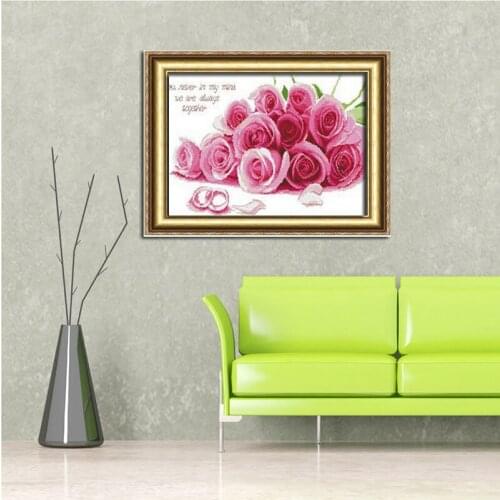 Needlework,DIY Cross Stitch Sets Embroidery kits,50x30 Flowers Rose Patterns Counted Cross Stitching,factory Direct Sale