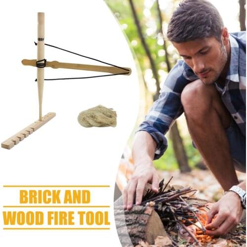 Outdoor Survival Gear Bow Drill Friction Fire Starter Expansion Training Camping Equipment Development Training Props
