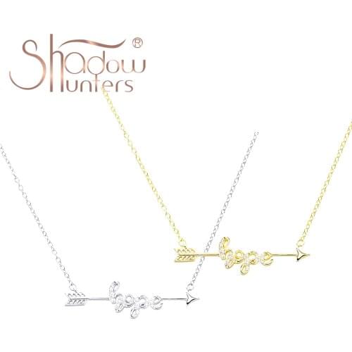 SHADOWHUNTERS Original 925 Sterling Silver Necklaces Pendant Arrow Through Letter Hope For Valentines Day Romantic Jewelry Gift