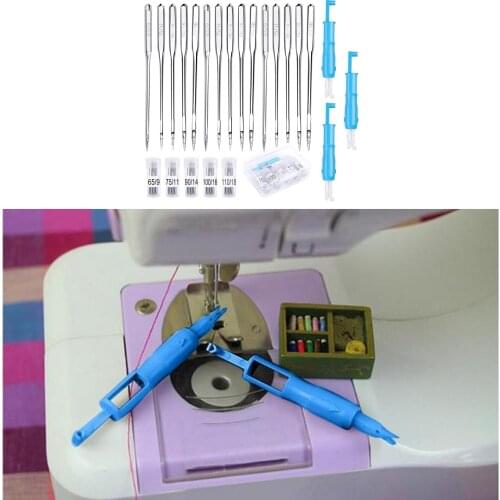 53xDomestic Sewing Machine Needle Heavy Duty Tool 9# 11# 14# 16# 18# Needle Threader for Sewing Quilting Needlework Accessories