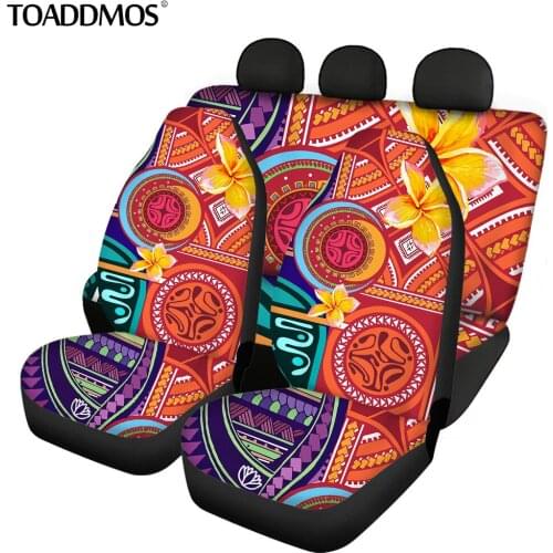 TOADDMOS Plumeria Polynesian Tribal Pattern Car Seat Covers Set Universal Free Shipping Auto Decoration Car Accessories Interior