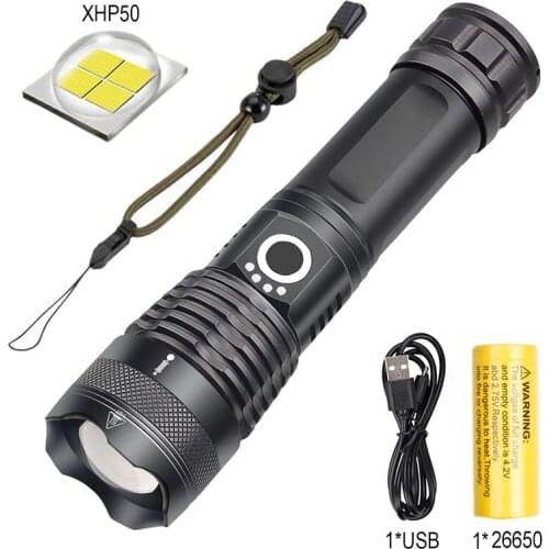 XHP50 LED Flashlight and Battery 3000 Lumens Super Brighter IPX4 Waterproof Torch Light Lamp