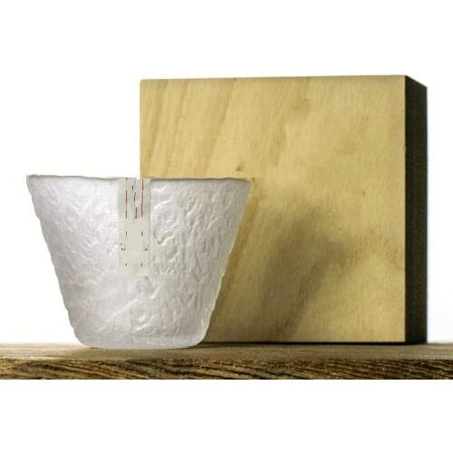 Japanese Style Handmade Hazy Snow Crystal Brandy Snifters Whiskey Shot Glass Hammer Wine Glasses Cup Whisky Tumbler Sake Bowl