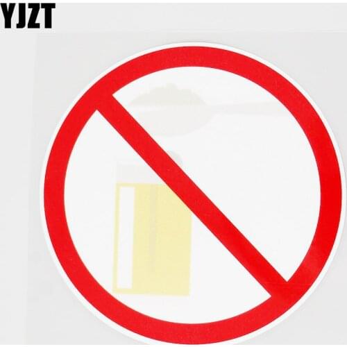 YJZT 12.4CMX12.4CM Prohibition Sign PVC Decal Cartoon Modeling Car Sticker Label 11B-0300