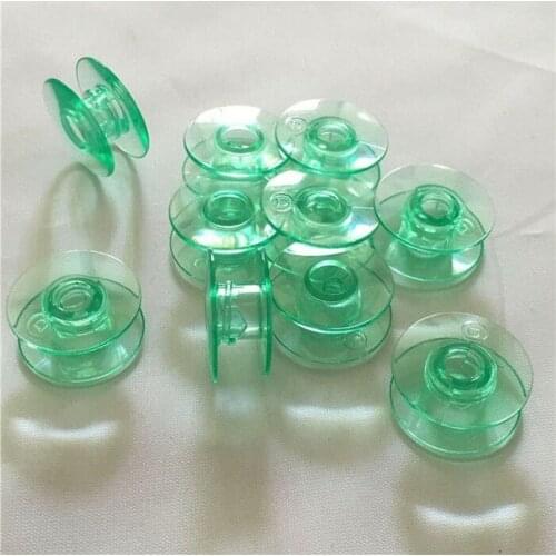 10 x Green Plastic Sewing Machine Bobbin Spool Fit Husqvarna Viking