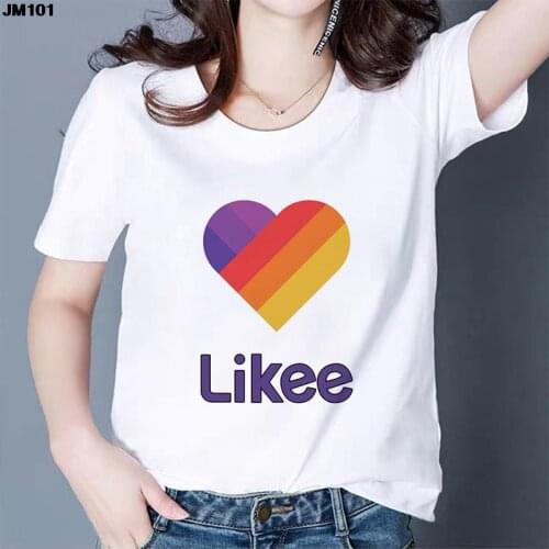 Gothic Women‘s Likee Print T-shirts Fashion Short Sleeve Woman Tops Tee 2021 Summer Harajuku Casual White Female Clothing Tshirt