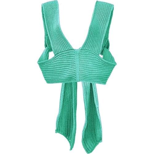 Quanss 2021 Sleeveless Knitted Crop Sweater Sexy Autumn Summer Fashion Vest Black Casual White Jumper Top Female Pullover Y2K