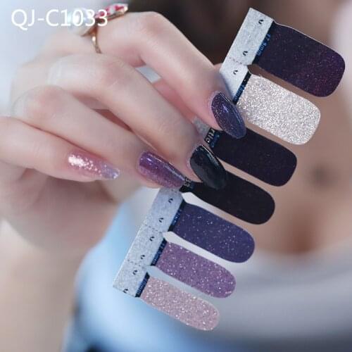 14 Colors Gradient Color Nail Stickers Full Cover Glitter Powder Adhesive Designer DIY Design Nail Decoration Nail Art Patch