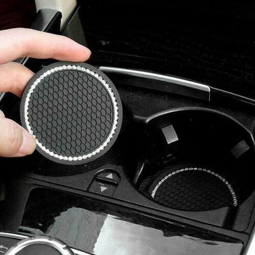 2PCS Car Coaster Water Cup Bottle Holder Anti-slip Pad Mat Silica Gel For Interior Decoration Car Styling Accessories