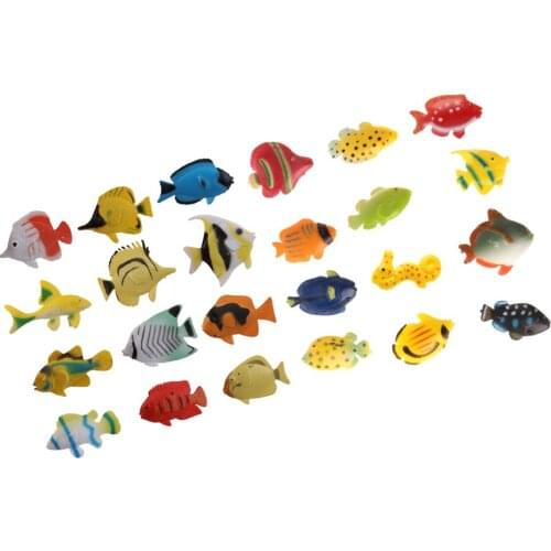 24 Plastic Tropical Aquatic Sea Fish Ocean Creatures Animals Figure Kids Toy