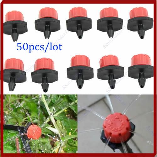 50pcs Micro Flow Dripper Drip Head 1/4'' Hose Garden Irrigation Misting Wholesale Drop Shipping