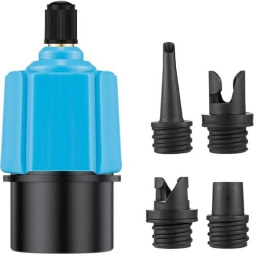 NEW-Valve Adapter with 4 Nozzles,Electric Pump Head Air Valve Converter,Compressor Adapter for Inflatable Paddle Boards,Etc