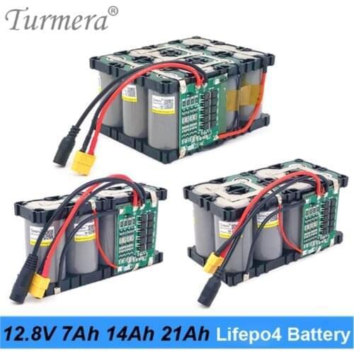 32700 Lifepo4 Battery Pack 12.8V 7Ah 14Ah 21Ah 4S 40A Balancing BMS for Electric Boat and Uninterrupted Power Supply 12V Turmera