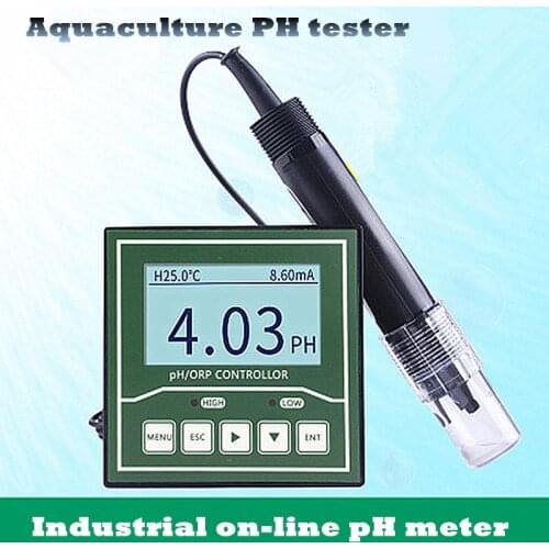 Online Industrial PH Controller ORP Meter Monitor Digital 0.02pH 1mV Upper Lower Limit Control Alarm PH Tester -1000~1000mV ORP