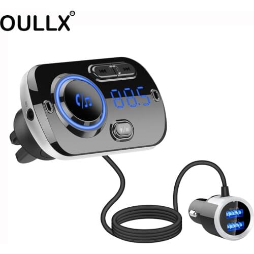 USB Quick charge 3.0 Car Charger Bluetooth FM Transmitter MP3 Player Wireless FM Radio Adapter Support 2 Mobile Phone Connection