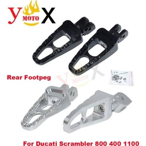 CNC Motorycle Non-slip Rear Foot Peg Rest Footpeg Footrest Pedal For Ducati Scrambler 800 400 1100 2013-20 Black/Silver/Titanium