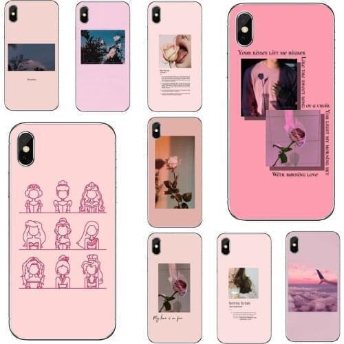 For Huawei P30 P40 P20 P7 P8 P9 P10 Lite Plus Pro 2015 2016 2017 Mini Soft Bag Case Pink-Aesthetic-rose