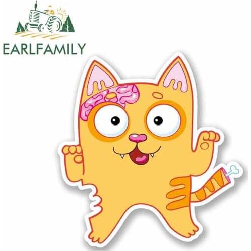 EARLFAMILY 13cm x 13cm For Zombie Cat Personality Creative Car Stickers Car Accessories Decal Vinyl Material Scratch-Proof Decor